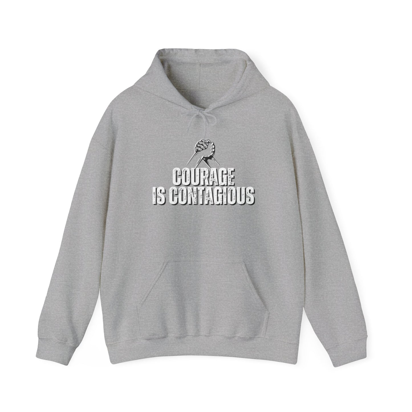 INSPIRED UNISEX Courage is Contagious Heavy Blend Hooded Sweatshirt