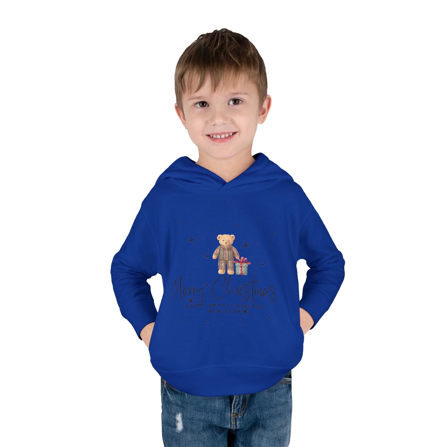 INSPIRED Toddler Hoodie - Merry Christmas Teddy Bear Holiday