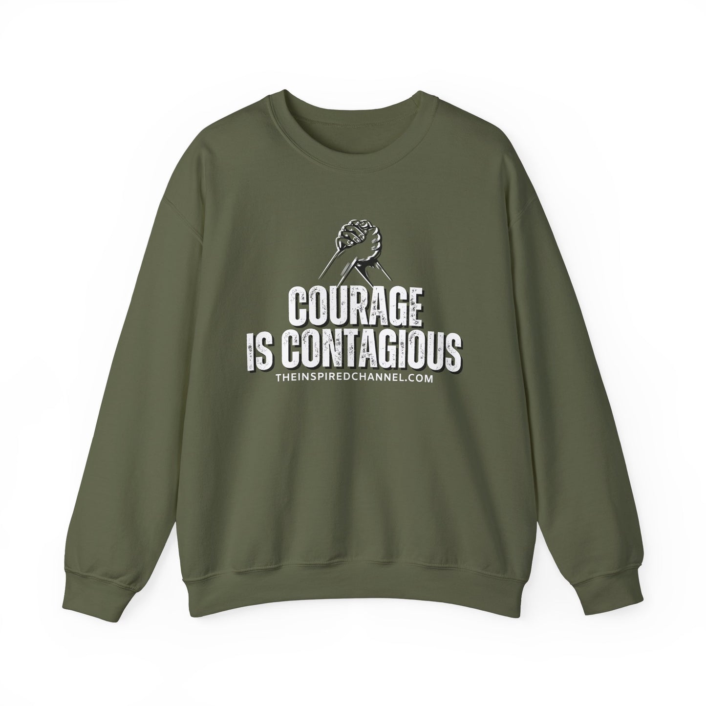 INSPIRED UNISEX Courage Is Contagious Unisex Heavy Blend Crewneck Sweatshirt