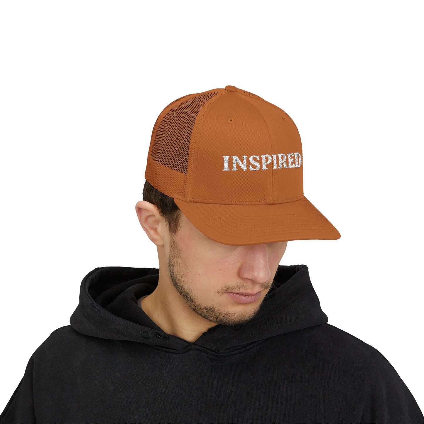 Inspired Snapback Trucker Cap — Rhinestone 'INSPIRED' Mesh Hat