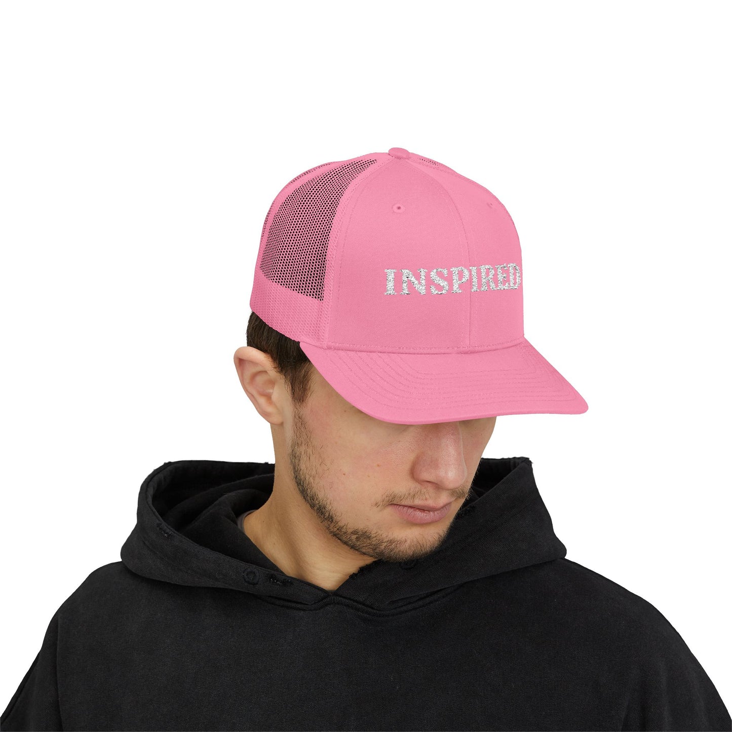 Inspired Snapback Trucker Cap — Rhinestone 'INSPIRED' Mesh Hat
