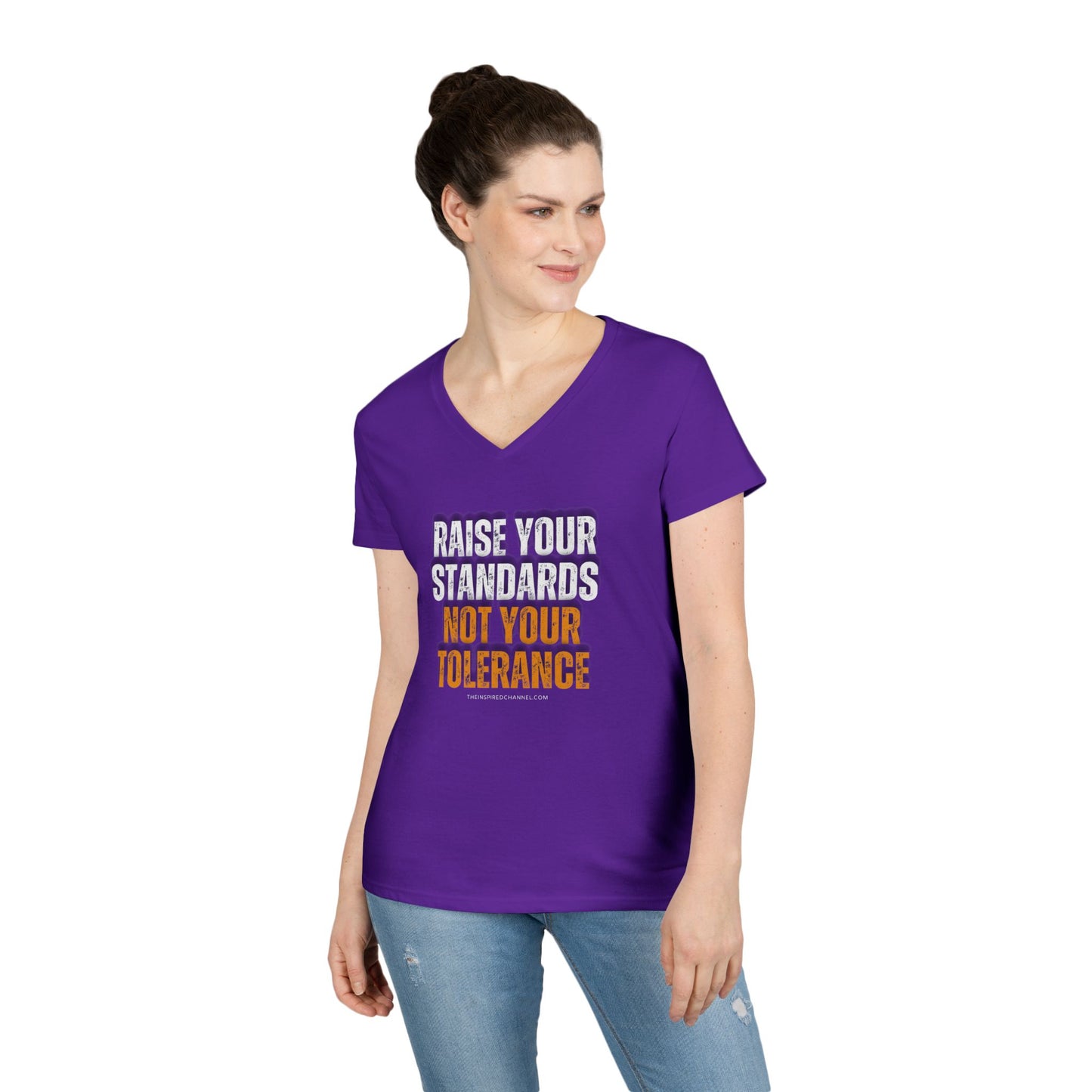 RAISE YOUR STANDARDS Ladies' V-Neck T-Shirt