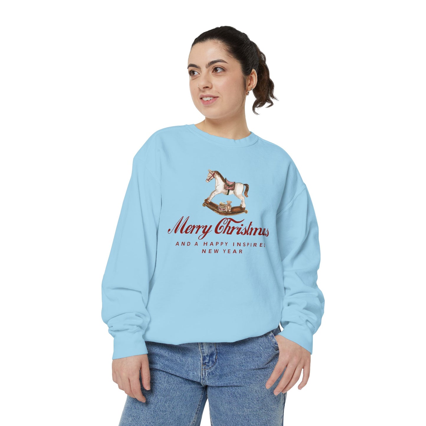 INSPIRED SPECIAL CHRISTMAS EDITION Horse UNISEX Garment-Dyed Sweatshirt