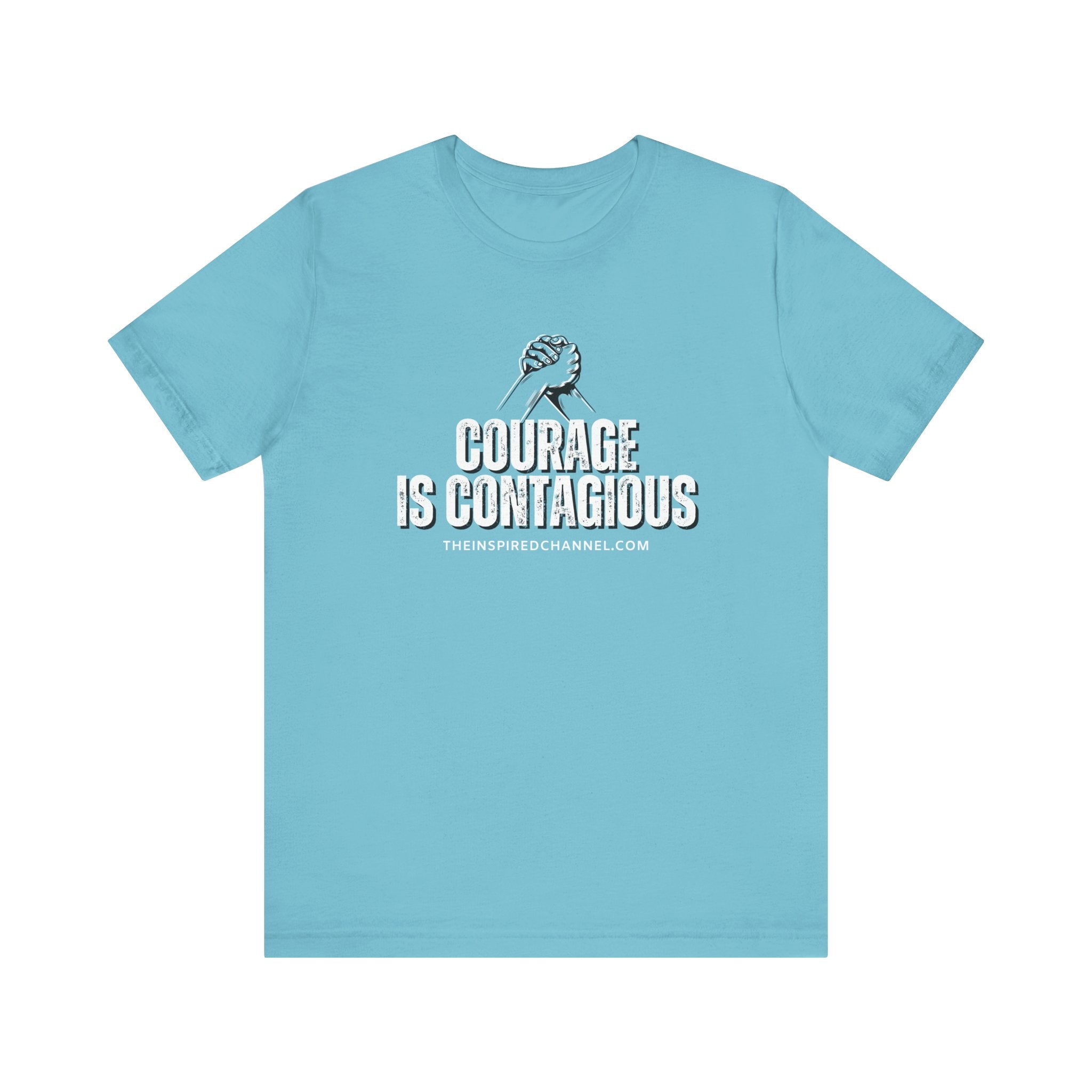 INSPIRED UNISEX Courage Is Contagious Jersey Short Sleeve Tee