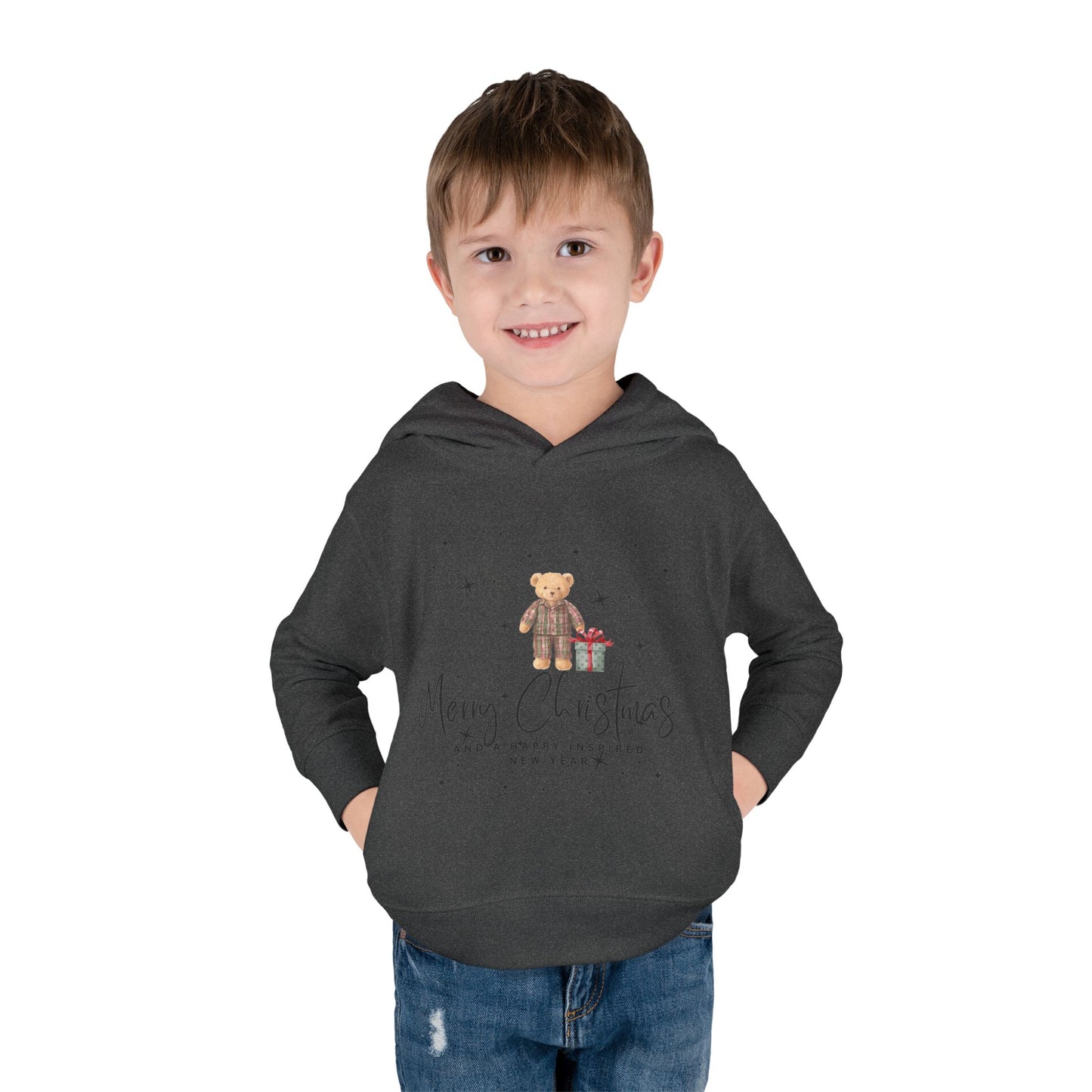 INSPIRED Toddler Hoodie - Merry Christmas Teddy Bear Holiday