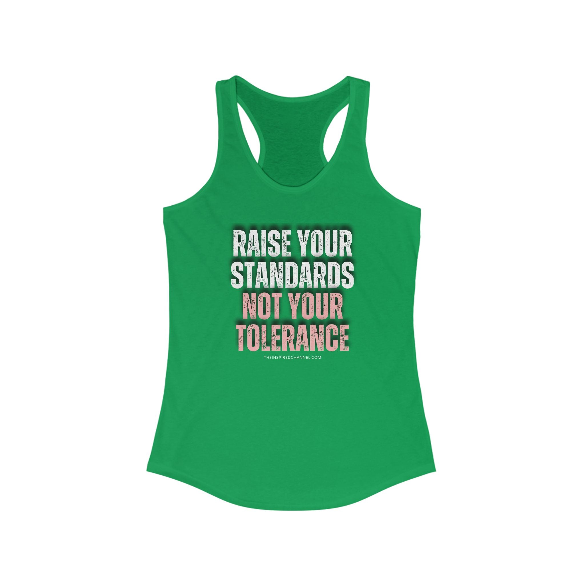 INSPIRED RAISE YOUR STANDARDS Women's Ideal Racerback Tank