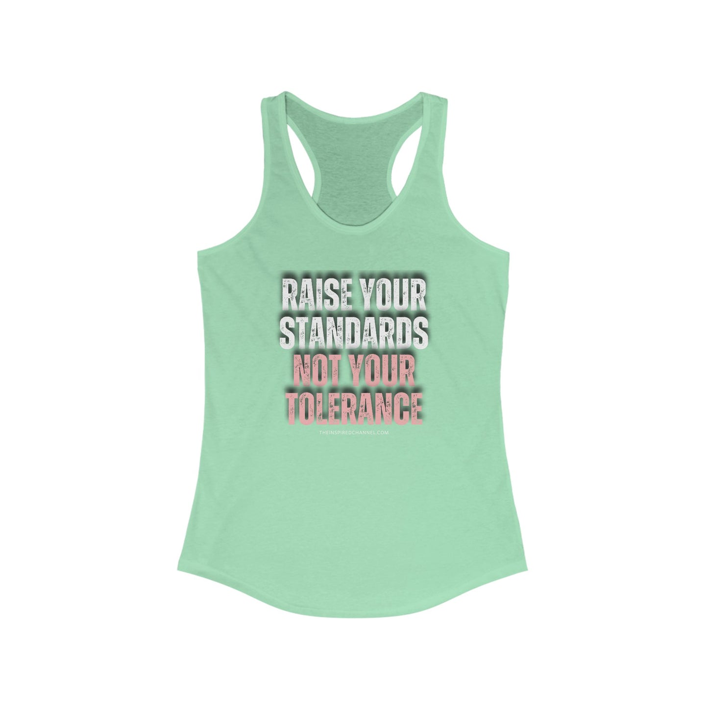 INSPIRED RAISE YOUR STANDARDS Women's Ideal Racerback Tank