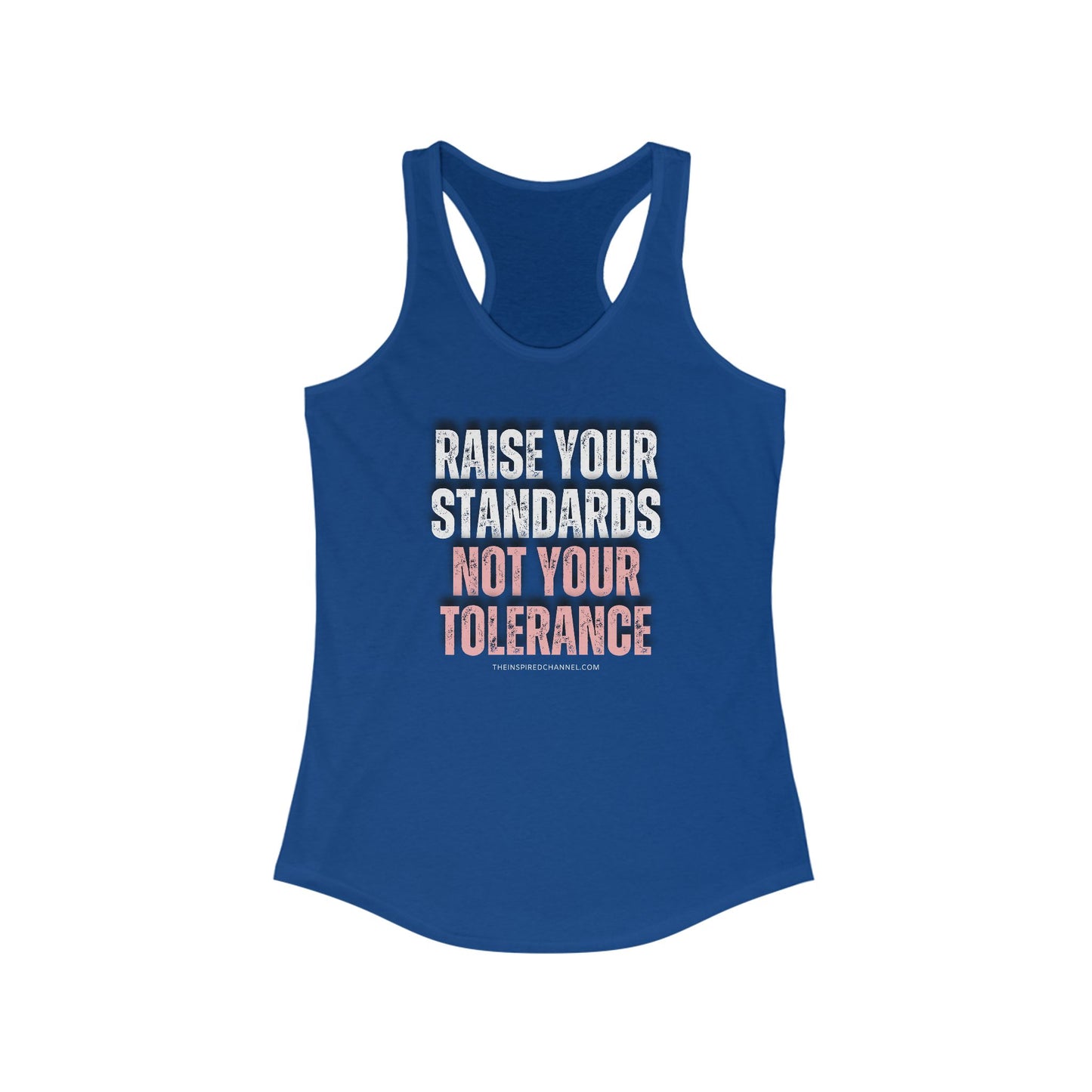 INSPIRED RAISE YOUR STANDARDS Women's Ideal Racerback Tank