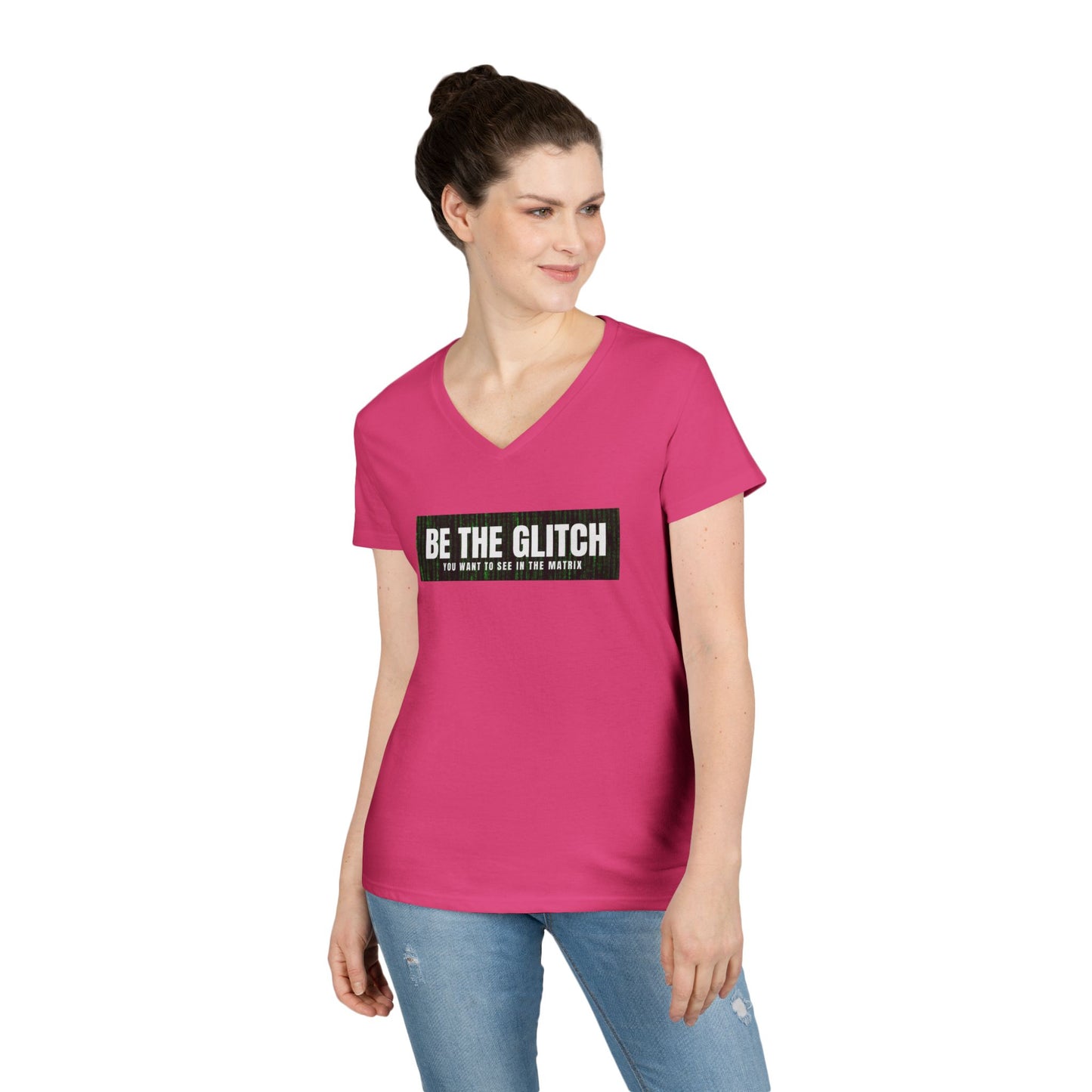 BE THE GLITCH Ladies' V-Neck T-Shirt